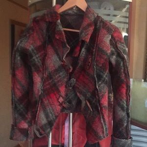 Boiled Wool unique plaid Italian Jacket